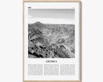 Eritrea Poster Print Black and White, Africa Travel Wall Art, Nature Photography Eritrea