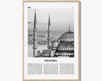Istanbul Poster Print Black and White, Hagia Sophia Photo, Turkey Travel Wall Art, İstanbul Decor