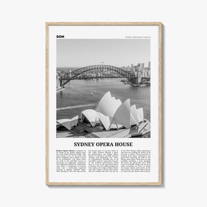 Stampa in bianco e nero dell'Opera House di Sydney, decorazione murale dell'Opera House di Sydney, poster dell'Opera House di Sydney, foto dell'Opera House di Sydney, Australia