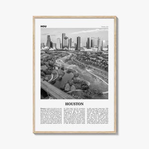 Houston Print Schwarzweiß Nr. 4, Houston Wandkunst, Houston Poster, Houston Foto, Houston Wanddekor, Houston Karte, Texas, USA