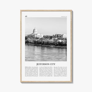 Jefferson City Print Black and White, Jefferson City Wall Art, Jefferson City Poster, Jefferson City Photo, Jefferson City Wall Décor