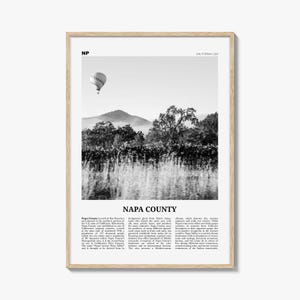 Napa County print zwart-wit, Napa County muurkunst, Napa County poster, Napa County foto, Napa, Napa Valley, VS, Verenigde Staten
