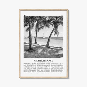 Ambergris Caye Print Black and White, Ambergris Caye Wall Art, Ambergris Caye Poster, Ambergris Caye Photo, Ambergris Caye Decor, Belize
