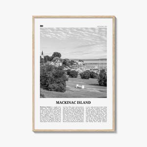 Mackinac Island Poster Schwarzweiß, Mackinac Island Wandkunst, Mackinac Island Poster, Mackinac Island Foto, Michail, USA