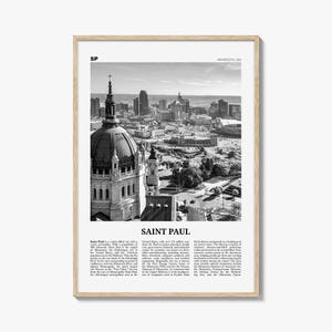 Saint Paul Print Black and White, Saint Paul Wall Art, Saint Paul Poster, Saint Paul Photo, Minnesota, USA, United States, North America