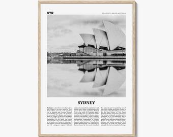 Sydney Print Black and White No 1, Sydney Wall Art, Sydney Poster, Sydney Photo, Travel Print, New South Wales, Australia, Oceania