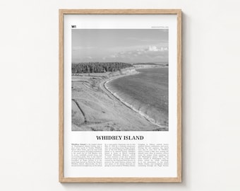 Whidbey-Insel-Poster, Schwarz-Weiß-Strandbild, Washington