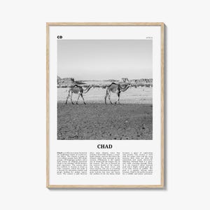 Stampa Chad in bianco e nero, Arte murale Chad, Poster Chad, Foto Chad, Decorazione murale Chad, Stampa artistica country, Africa