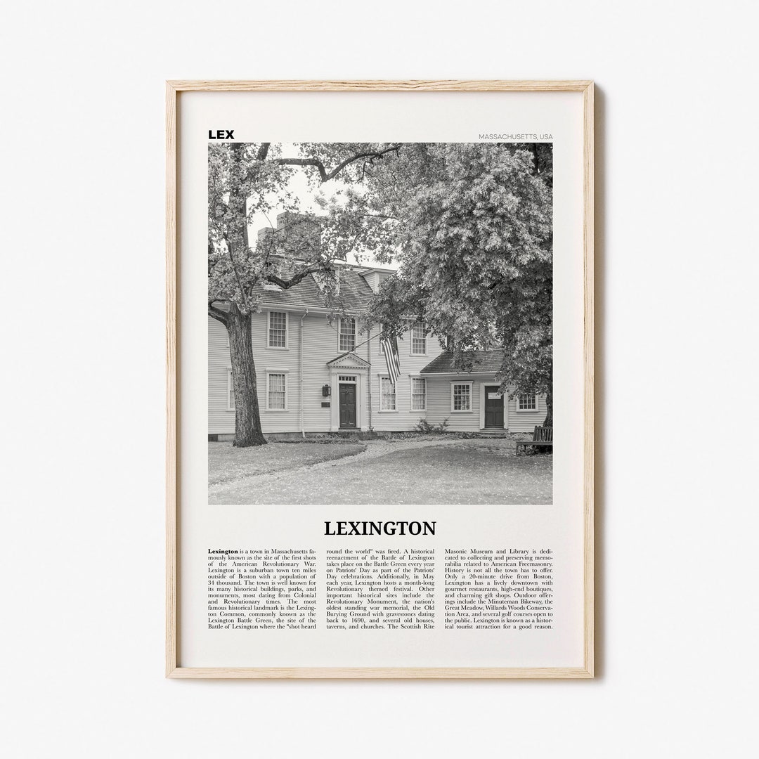 Lexington Print Black and White, Lexington Wall Art, Lexington Poster