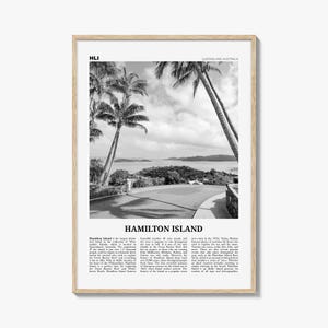 Mihamilton Island Poster Schwarzweiß, Mihamilton Island, Wandkunst, HAhamilton Island