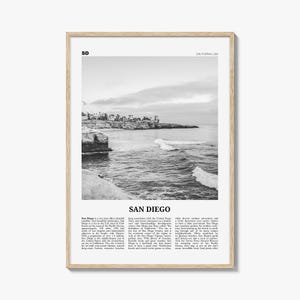 San Diego Print schwarz und weiß Nr. 8, San Diego Wandkunst, San Diego Poster, Kalifornien, USA, Vereinigte Staaten, Nordamerika