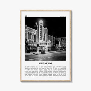 Ann Arbor Print Black and White No 1, Ann Arbor Wall Art, Ann Arbor Poster, Ann Arbor Photo, Michigan, USA, United States, North America