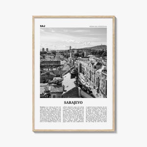 Sarajevo Print Black and White, Sarajevo Wall Art, Sarajevo Poster, Sarajevo Photo, Sarajevo Wall Decor, Bosnia and Herzegovina, Europe