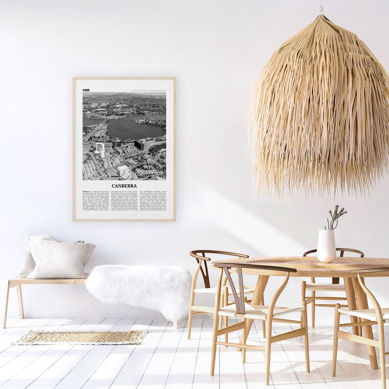Canberra Print Black and White Canberra Wall Art Canberra Etsy