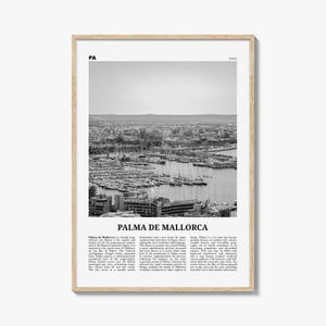 Palma de Mallorca posterafdruk zwart-wit, foto kathedraal, muurkunst Spanje