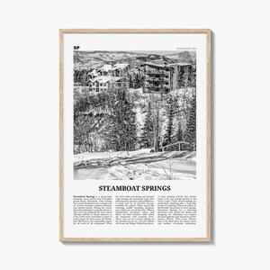 Impression Steamboat Springs noir et blanc n° 2, art mural Steamboat Springs, affiche Steamboat Springs, photo Steamboat Springs, Colorado, États-Unis