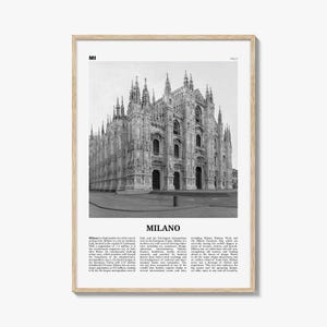 Milano Print Black and White, Milano Wall Art, Milano Poster, Milano Photo, Milano Wall Décor, Milano Map, Italy