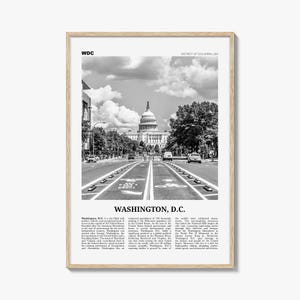 Washington DC Poster Schwarzweiß Nr. 1, Washington Wall Art, Washington, Bundesstaat Empire, USA, Nordamerika