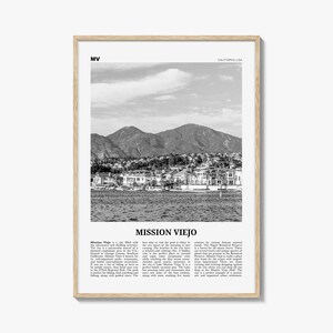 Mission Viejo Print Black and White, Mission Viejo Wall Art, Mission Viejo Poster, Mission Viejo Photo, Mission Viejo Decor, California, USA