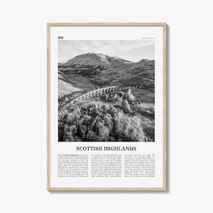 Scottish Highlands Druck schwarz weiß, Scottish Highlands Wandkunst, Scottish Highlands Poster, Scottish Highlands Foto, Schottland, UK