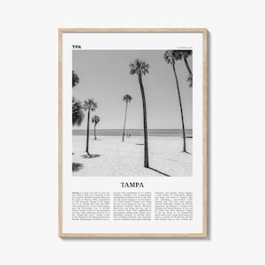 Tampa Print Black and White No 2, Tampa Wall Art, Tampa Poster, Tampa Photo, Tampa Wall Decor, Florida, USA, United States, North America