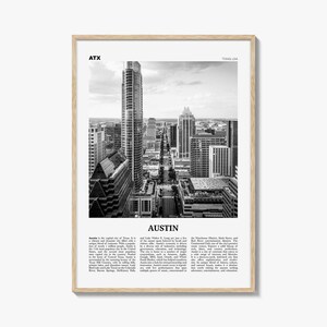 Austin Print Schwarzweiß Nr. 2, Austin Wandkunst, Austin Poster, Austin Foto, Austin Decor, Texas, USA, Vereinigte Staaten, Nordamerika
