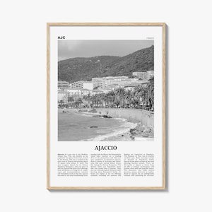 Ajaccio Print Black and White, Ajaccio Wall Art, Ajaccio Poster, Ajaccio Photo, Ajaccio Wall Décor, Ajaccio Map, France