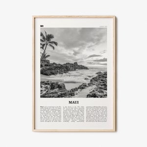 Maui Print Black and White No 1, Maui Wall Art, Maui Poster, Maui Photo, Maui Wall Décor, Hawaii, USA, United States, North America