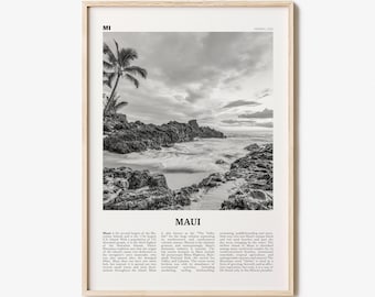 Maui Print Black and White No 1, Maui Wall Art, Maui Poster, Maui Photo, Maui Wall Décor, Hawaii, USA, United States, North America