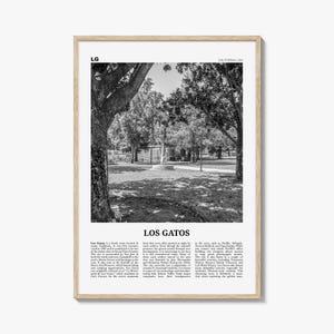 Los Gatos Print Black and White, Los Gatos Wall Art, Los Gatos Poster, Los Gatos Photo, Los Gatos Wall Décor, California, USA, United States