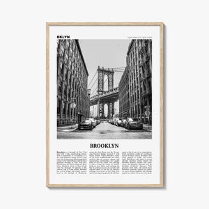 Brooklyn Print Black and White No 1, Brooklyn Wall Art, Brooklyn Poster, Brooklyn Photo, New York, USA, United States, North America