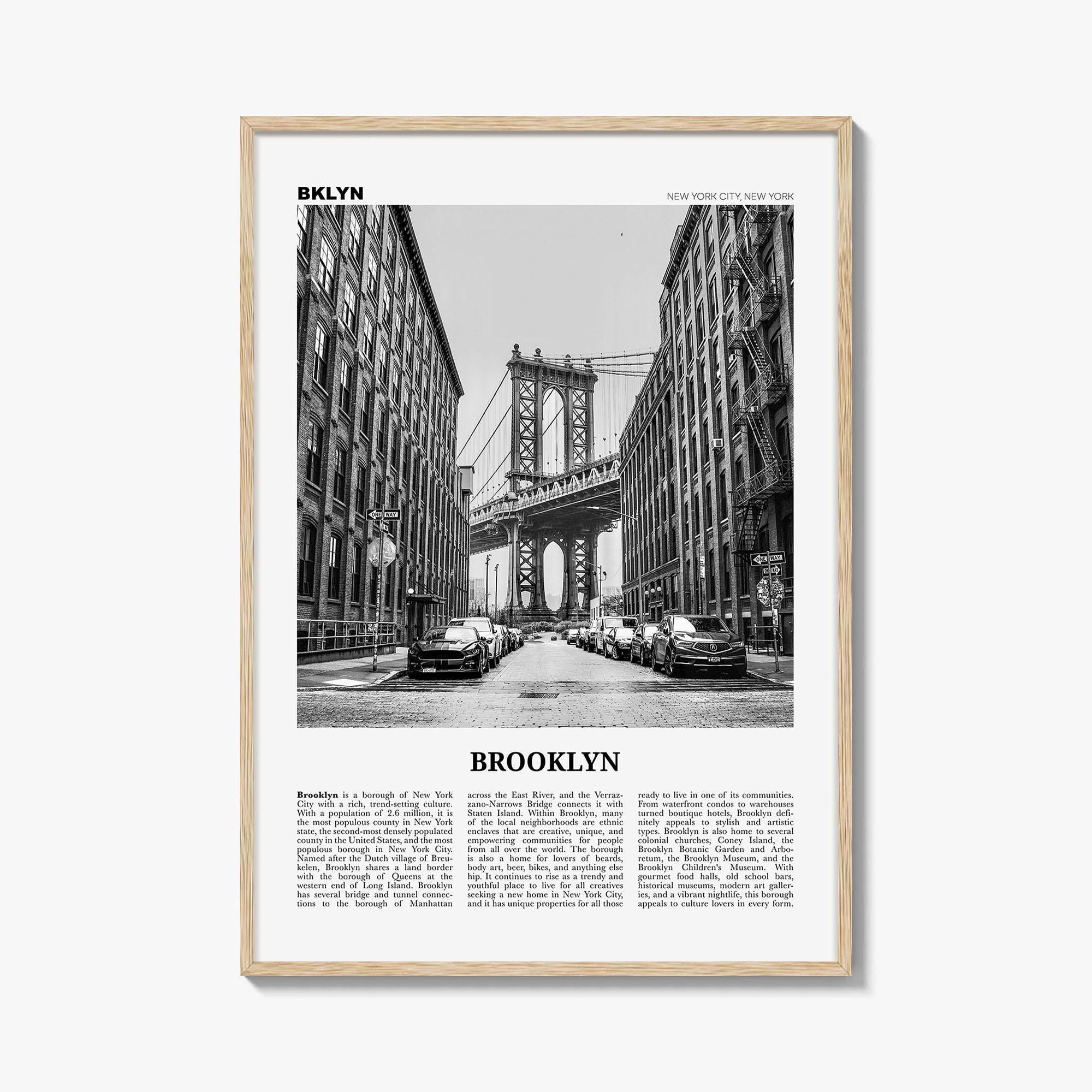 Brooklyn Print Black and White No 1, Brooklyn Wall Art, Brooklyn Poster, Brooklyn Photo, New York, USA, United States, North America