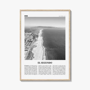 El Segundo Poster Print Black and White, California Photo Wall Art, Los Angeles Decor
