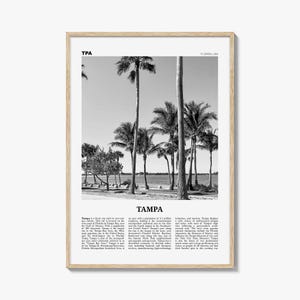 Tampa Print Black and White No 3, Tampa Wall Art, Tampa Poster, Tampa Photo, Tampa Wall Decor, Florida, USA, United States
