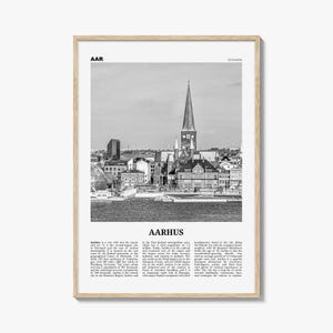 Aarhus Print Schwarzweiß Nr. 1, Aarhus, Wandkunst, Aarhus Poster, Aarhus Foto, Aarhus Wanddekor, Stadtdruck, Dänemark, Århus, Danmark
