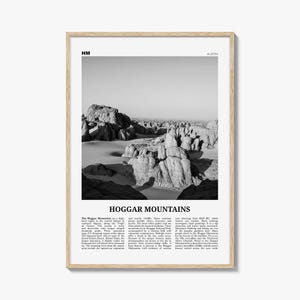 Hoggar Mountains Print Black and White, Hoggar Wall Art, Hoggar Poster, Hoggar Photo, Hoggar Wall Décor, Africa