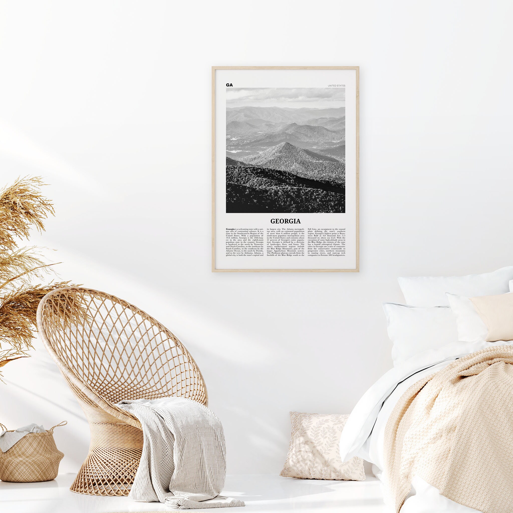 Georgia Print Black and White United States Landscape Georgia - Etsy