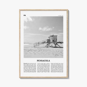 Pensacola Print Black and White No 1, Pensacola Wall Art, Pensacola Poster, Pensacola Photo, Pensacola Wall Décor, Florida, USA