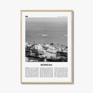 Bermuda Poster Print Black and White, United Kingdom Wall Art, North Atlantic Photo