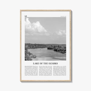Lake of the Ozarks Print Black and White, Lake of the Ozarks Wall Art, Lake of the Ozarks Poster, Lake of the Ozarks Photo, Missouri, USA