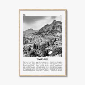 Taormina Print Schwarzweiß, Taormina Wandkunst, Taormina Poster, Taormina Foto, Taormina Wanddekor, Taormina Karte, Italien