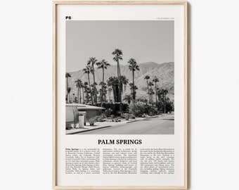 Palm Springs Print Black and White No 1, Palm Springs Wall Art, Palm Springs Poster, Palm Springs, California, USA, United States