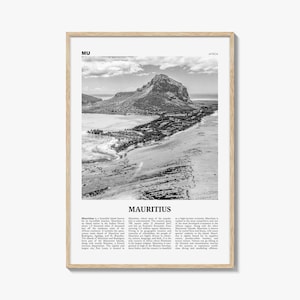 Mauritius Print Black and White, Mauritius Wall Art, Mauritius Poster, Mauritius Photo, Mauritius Decor, Maurice Moris, Port Louis, Africa