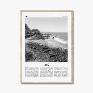 Jaco Print Black and White, Jaco Wall Art, Jaco Poster, Jaco Photo, Jaco Wall Décor, Jaco Map, Costa Rica