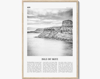 Isle of Skye Poster Print Black and White, United Kingdom Travel Wall Art, An t-Eilean Sgitheanach