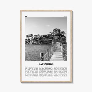 Zakynthos Print schwarz weiß, Zákynthos Wandkunst, Zákynthos Poster, Zákynthos Foto, Zákynthos Wanddekor, Zákynthos Karte, Griechenland