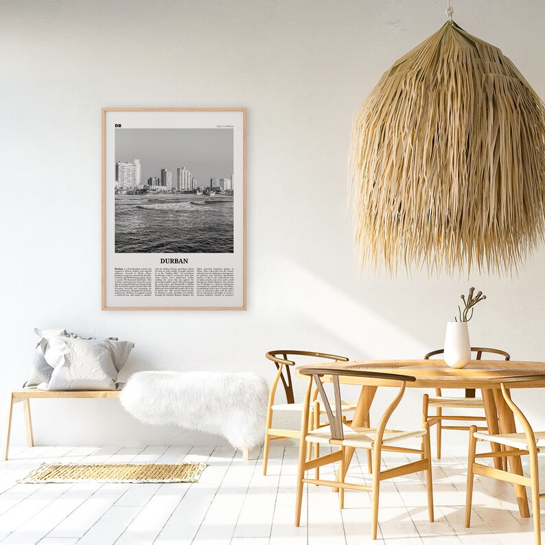 Durban Print Black and White Durban Wall Art Durban Poster Etsy