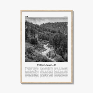 Schwarzwald Print Black and White, Schwarzwald Wall Art, Schwarzwald Poster, Schwarzwald Photo, Schwarzwald Décor, Schwarzwald Map, Germany