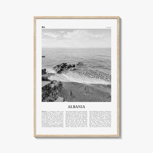 Stampa Albania in bianco e nero n. 2, arte murale Albania, poster Albania, foto Albania, decorazione murale Albania, stampa artistica di campagna