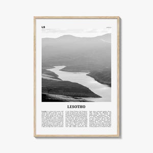 Stampa del Lesotho in bianco e nero, arte murale del Lesotho, poster del Lesotho, foto del Lesotho, decorazioni murali del Lesotho, stampa artistica di campagna, Maseru, Africa